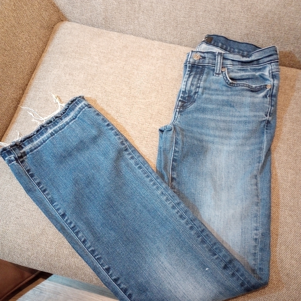7 For All Mankind Skinny Jeans Women’s 29 Blue Mid Rise Stretch Denim